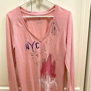 Aerie long sleeved tee pink